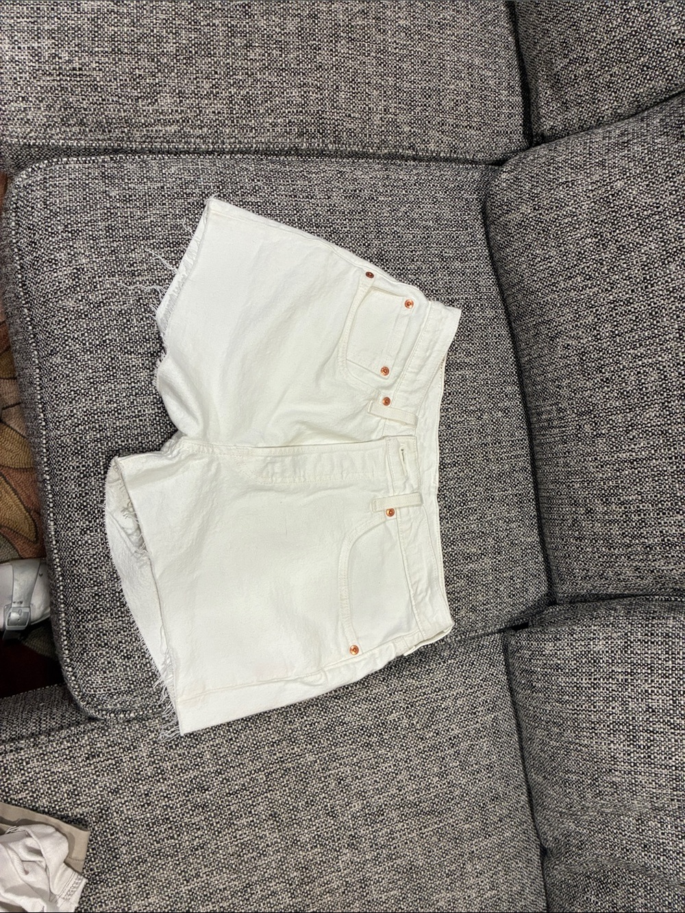 Levi's White Denim Cutoff Shorts